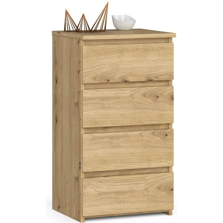 Home Collective Kommode 40 cm breit Holz Highboard Sideboard für Flur Schlafzimmer Wohnzimmer (Mehrzweckschrank Schrank schmal Kommode Schlafzimmer mit Schubladen), Kinderzimmer Organizer, 73 cm hoch mit 4 Schubladen Artisan Eiche – Bild 1