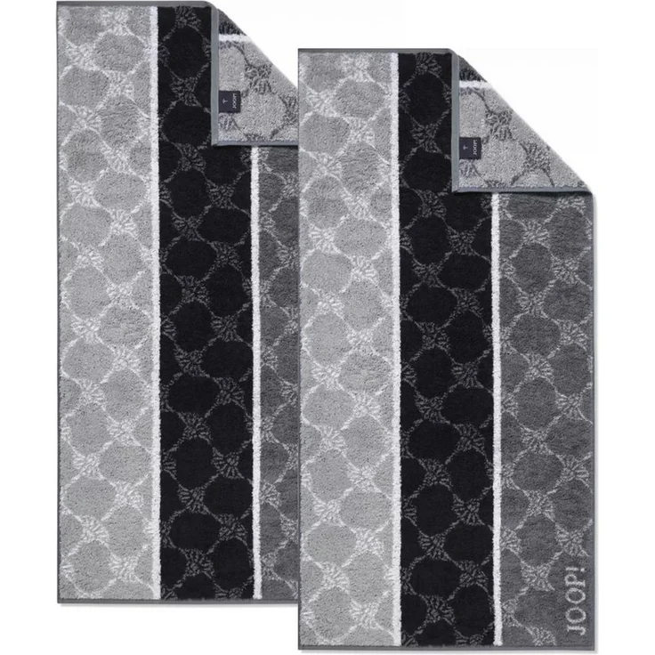 JOOP! Handtuch 2 Stück Joop! Handtuch 1657-97 Cornflower Stripes Schwarz 50x100, Walkfrottier (2-St), 100% Baumwolle – Bild 3