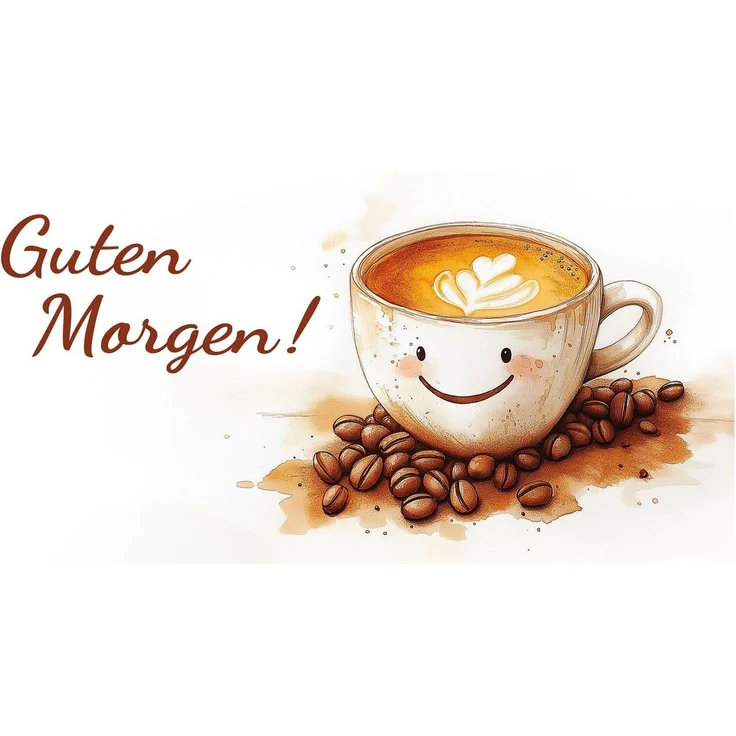 Levandeo® Wandbild, Wandbild 40x20 cm Guten Morgen Kaffee Spruch Wandschild Küche – Bild 2