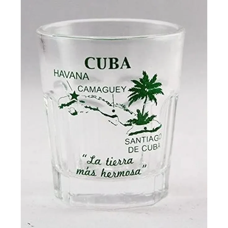 Cuba Vintage Map Outline Shot Glass by World By Shotglass
