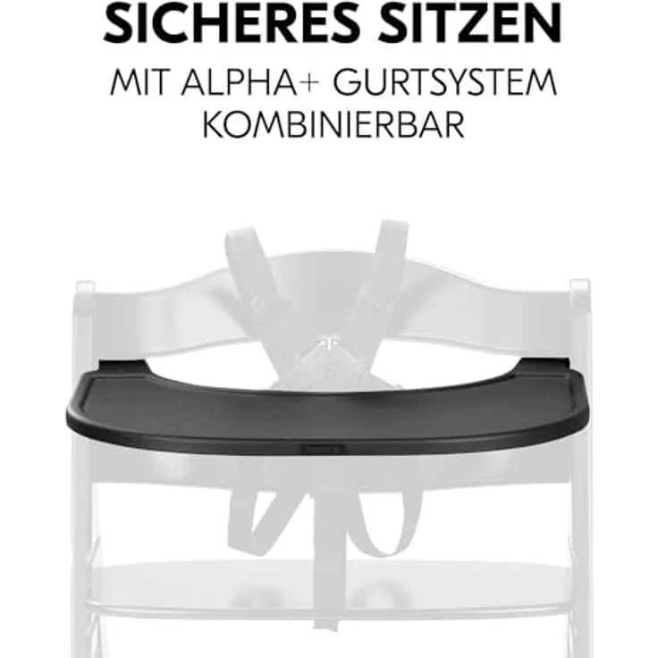 Hauck Hochstuhltablett Alpha Click Tray, Black, Kunststoff, aus recyceltem Material – Bild 5