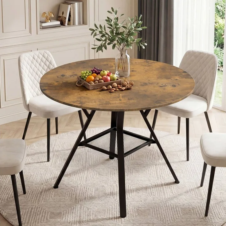 Bealife Esstisch Esstisch Runder mit Stauraum, für 4-6 Personen, R=100/120 cm