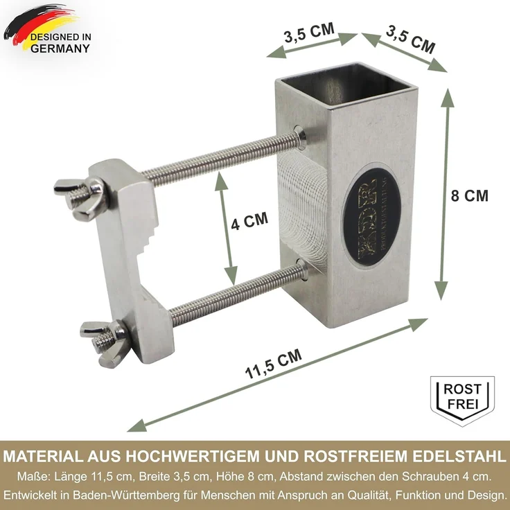 Sonnenschirmhalter aus Edelstahl für Balkongeländer rund und eckig Schirmhalterung bis Sonnenschirm 180 cm Schirmständer Balkon stabile Vierkant Halterung sichere Befestigung am Geländer – Bild 3