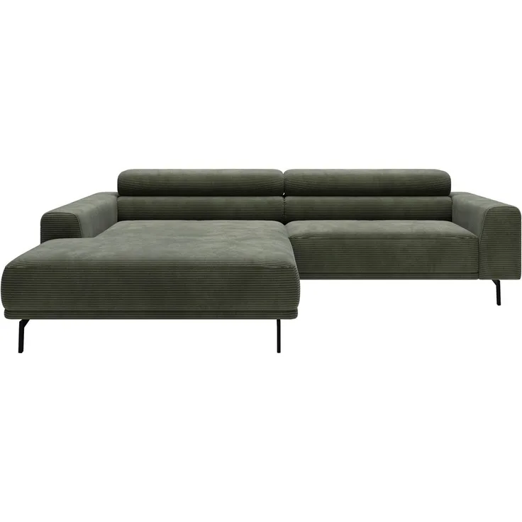 SCHÖNER WOHNEN-Kollektion Ecksofa Tossa, Modernes Design trifft smarte Funktione, Breite 258 cm, 2 Teile, Motorischer Sitzvorzug, Kopfteil-Funktion & Saugroboter-Höhe