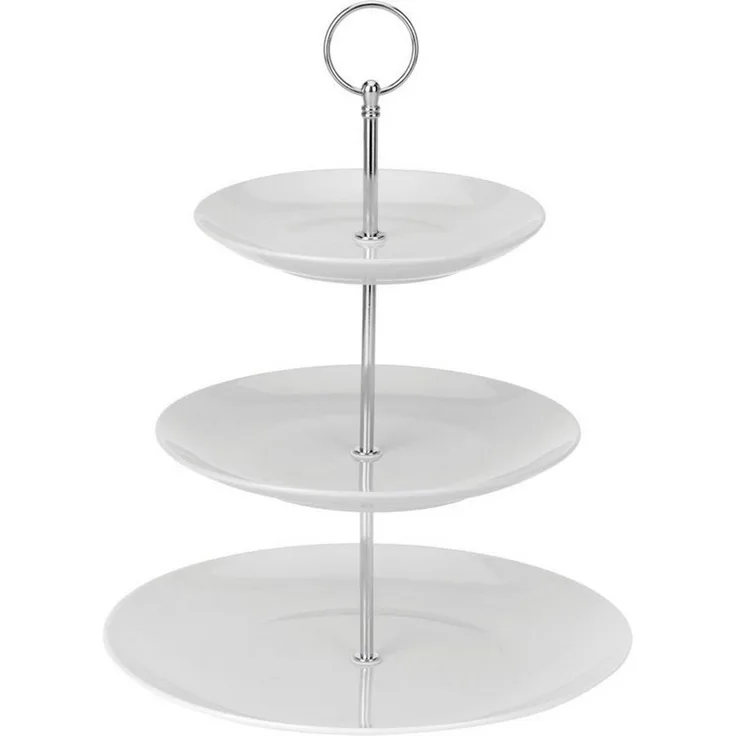 Spetebo Etagere Servier Etagere mit 3 Ablagen aus Porzellan, Porzellan, (Stück, 1-tlg, Servierständer), Servieretagere mehrstöckig