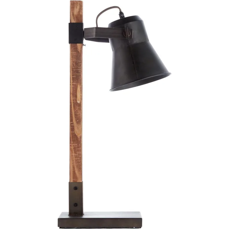 Brilliant Leuchten No. 82149-46 LED Tischleuchte Plow schwarz-stahl Holz