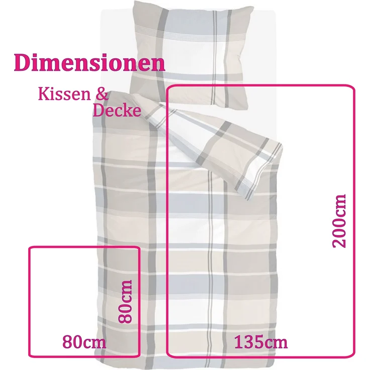 Bettwäsche-Set (135x200cm) - Byrklund Big Squares Zand – Bild 2