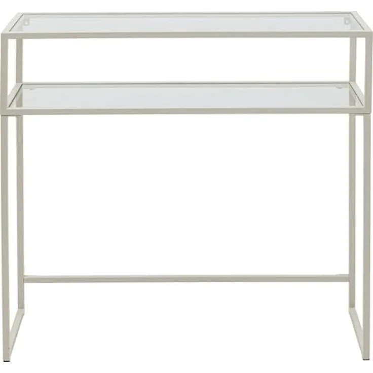 Kare Design Konsole Loft Greige, 80x85 cm Ablage aus Glas, Minimalistisch, Wohnzimmer, Flur