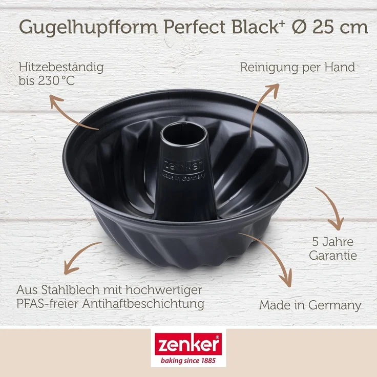 Zenker Gugelhupfform Kuchenform, Rundbackform, Traditionelle Backform – Bild 3