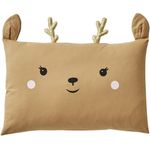 vertbaudet Bettwäsche Baby Kissenbezug GRÜNER WALD, Reh, Baumwolle