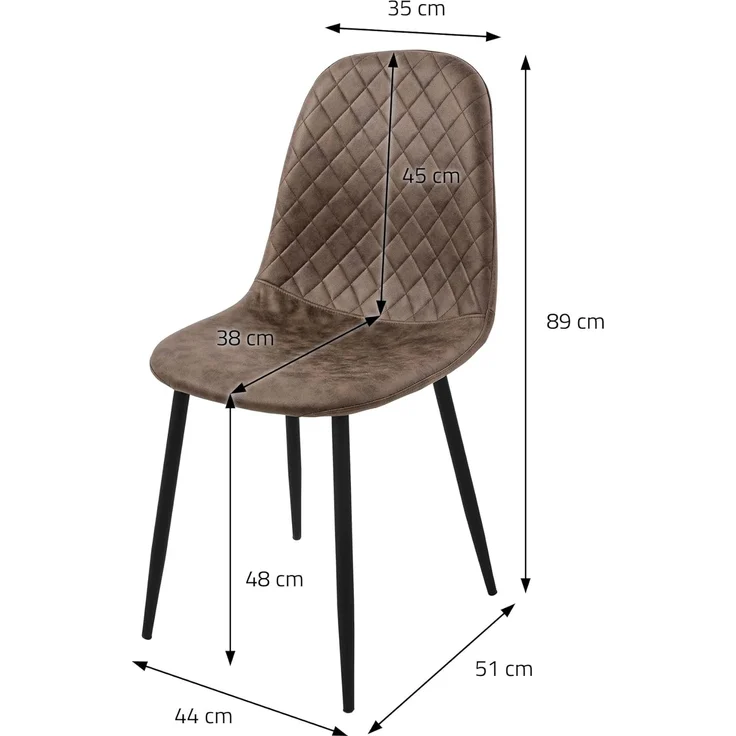 ML-DESIGN Stuhl Esszimmerstuhl mit Rückenlehne, Polsterstuhl mit Metallbeinen (4 St), Wohnzimmerstuhl ergonomisch Braun mit Kunstlederbezug Küchenstuhl – Bild 3