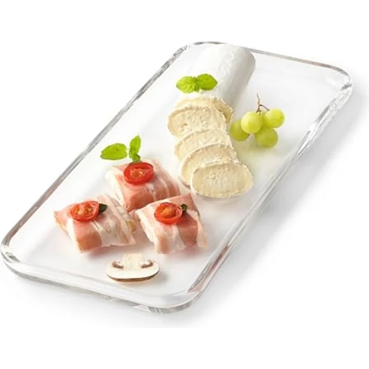 Leonardo Ciao Glasplatte, spülmaschinengeeignete Servierplatte für Kuchen, Gebäcke oder Canapés, Klarglas, 2,5 x 33 x 16 cm, 550 g, 025831 – Bild 5