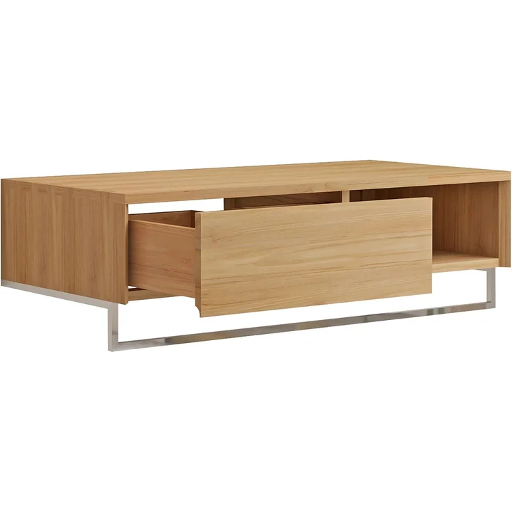 Vente-unique - Hängender Waschbeckenunterschrank aus Teakholz mit Handtuchhalter – 105 cm – KUPANG – Bild 5