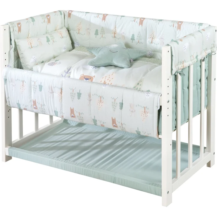 roba Stubenbett 4 in 1 'Woodland Buddies' inkl. textiler Ausstattung - Weiß / Pastellgrün – Bild 13