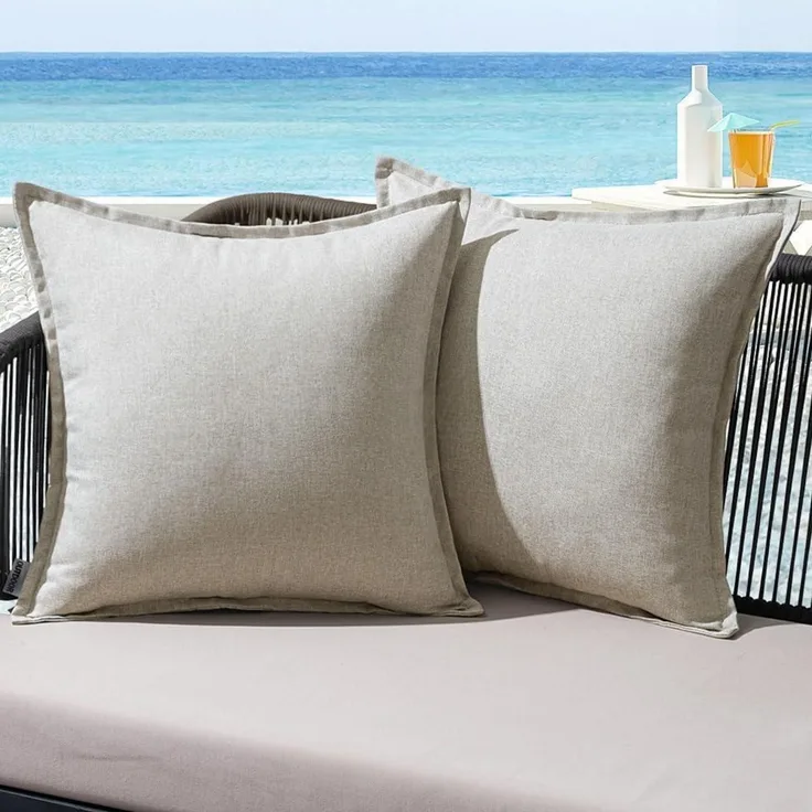 MIULEE Outdoor Kissen Wetterfest 2er Set 40x40cm Dunkelgrau