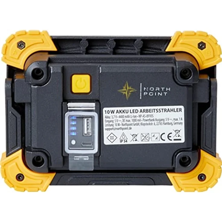 Northpoint LED Baustrahler mit Akku dimmbar 1100 Lumen IP54 mit Powerbankfunktion – Bild 3