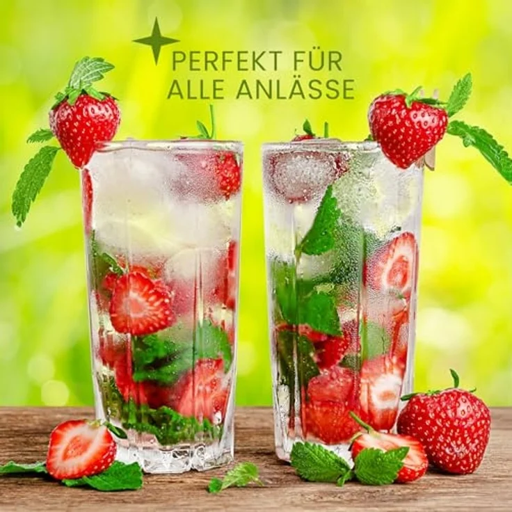 KONZEPT Gläser-Set 12 teilig, Trinkgläser, 6 Longdrinkgläser mit 6 kleine Wassergläser, 12-tlg, ideal als Saftgläser, Cocktailgläser und Kistallgläser für Whisky, Gin – Bild 6