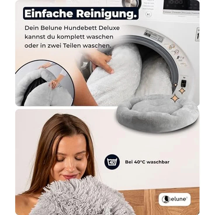 Belune Tierbett Deluxe - kuschelweiches Donutkissen - Made in Germany, vegane Materialien, verschiedene Größen und Farben, extra gemütlich, Made in Germany – Bild 5