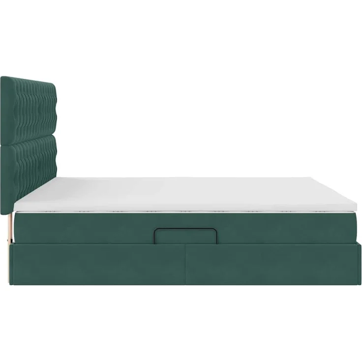 vidaXL Aufbewahrungsbett mit Matratze Dunkelgrün 160 x 200 cm Samt 3372102 – Bild 10