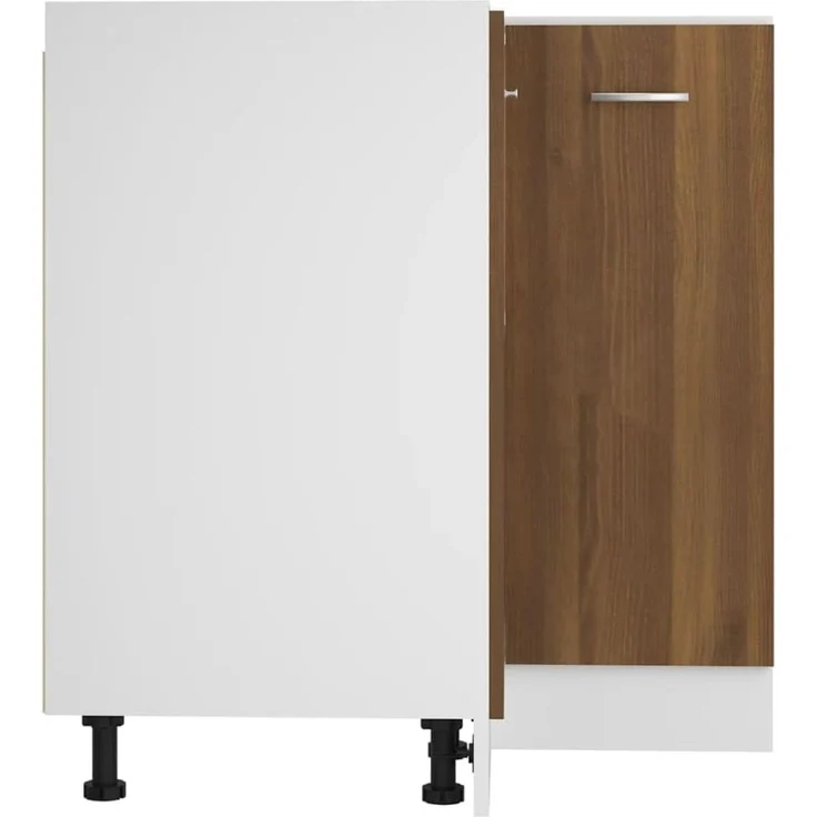 vidaXL Eckunterschrank 2 Regalböden Küchenschrank Küchenzeile Eckschrank Küchenmöbel Einbauküche Schrank Eichen-Optik 75,5 x 75,5 x 81,5 cm Holzwerkstoff – Bild 7