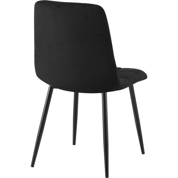CLP 2er Set Esszimmerstuhl Tilde gepolstert mit Rückenlehne bis 150 kg belastbar - Farbe:schwarz;Material:Cord – Bild 5