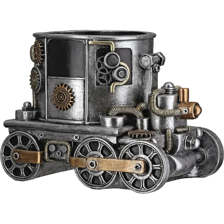 GILDE Übertopf Übertopf Lokomotive Steampunk Engine planter (1 St) – Bild 2