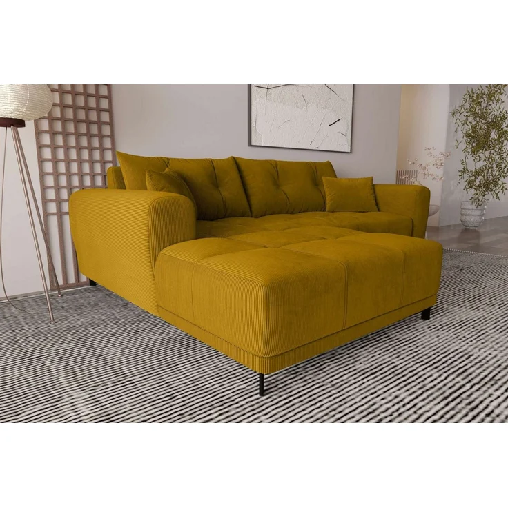 99rooms Massimo Ecksofa Cordstoff POSO Gold mit Schlaffunktion Links – Bild 2