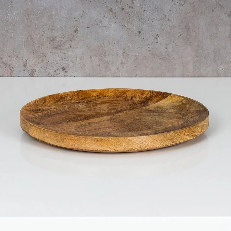 Levandeo® Dekoteller, Holzschale Rund Mango Holz 30x30 cm Tischdeko Schale Obstschale – Bild 2