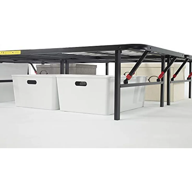 Amazon Basics Klappbares Plattform-Bettgestell, kein Werkzeug für Montage erforderlich, Unterbettaufbewahrung, 90x200 cm – Bild 8