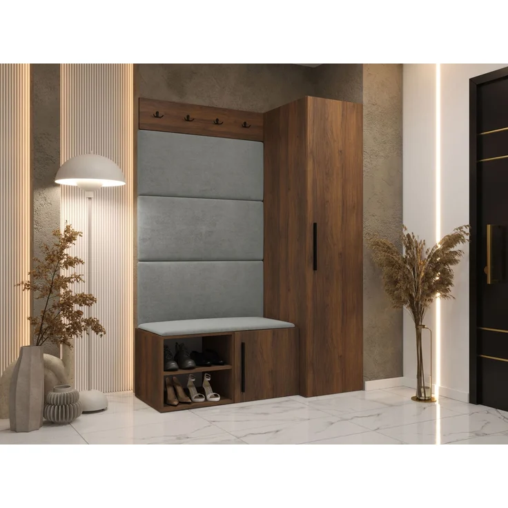 Mirjan24 Garderoben-Set Mapreni II (Farbe: Nuss Warmia, Polo 894), 191 x 50 x 124 cm – Bild 2