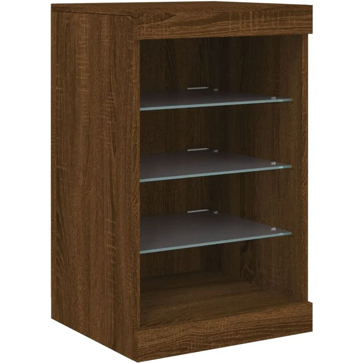 Sideboard, Kommode mit LED-Leuchten Braun Eichen-Optik 41x37x67 cm j1935p – Bild 3