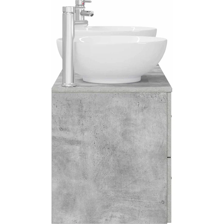 vidaXL Badezimmerschrank-Set 3 stk. Betongrau 129 x 44,5 x 80 cm 3405902 – Bild 7