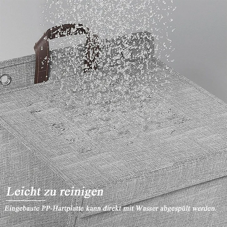 TUWENA Wäschekorb Faltbarer Wäschekorb Zum Aufhängen an der Wand mit Griffen (2 St), Wasserdicht Wäschetasche Türhängend mit Deckel – Bild 4