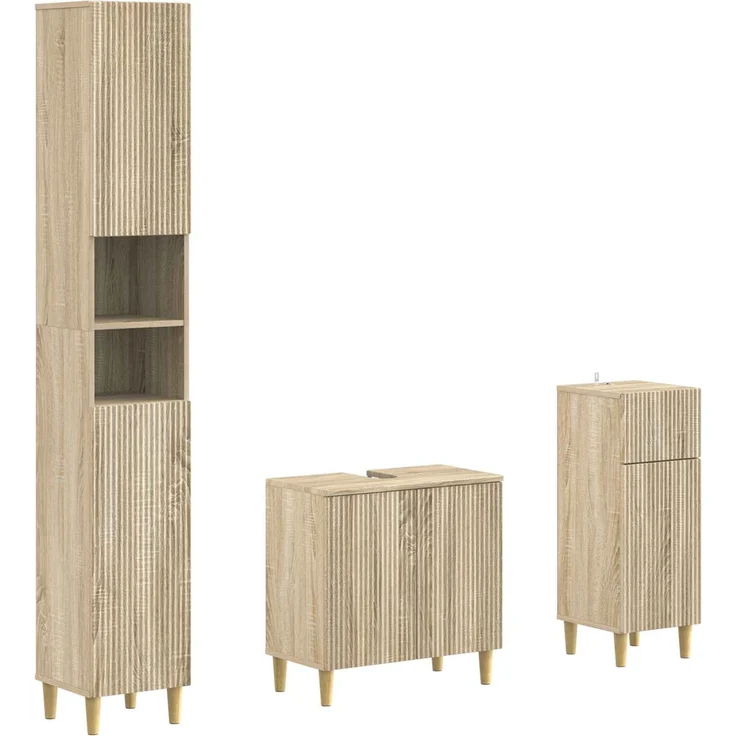 vidaXL 3-teiliges Badezimmer-Schranksystem ARNHEM Sonoma-Eiche 3417848 – Bild 2