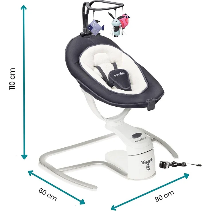 Babymoov Babyschaukel Swoon Motion Zink - inkl. 8 Melodien, 360° Sitzfläche, verstellbare Rückenlehne und Bewegungsmelder – Bild 7