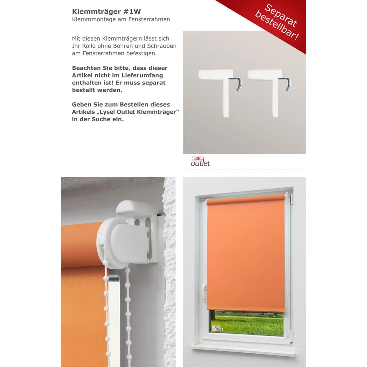 Lysel Outlet - Verdunkelungsrollo Shiny Rotorange, (B x H) 102.50cm x 175cm in orange/rotorange – Bild 9