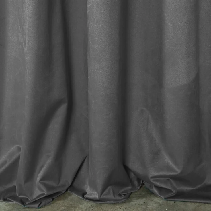 Design91 Samtvorhang, Ösen, Polyester graphit, 140x250 cm – Bild 8