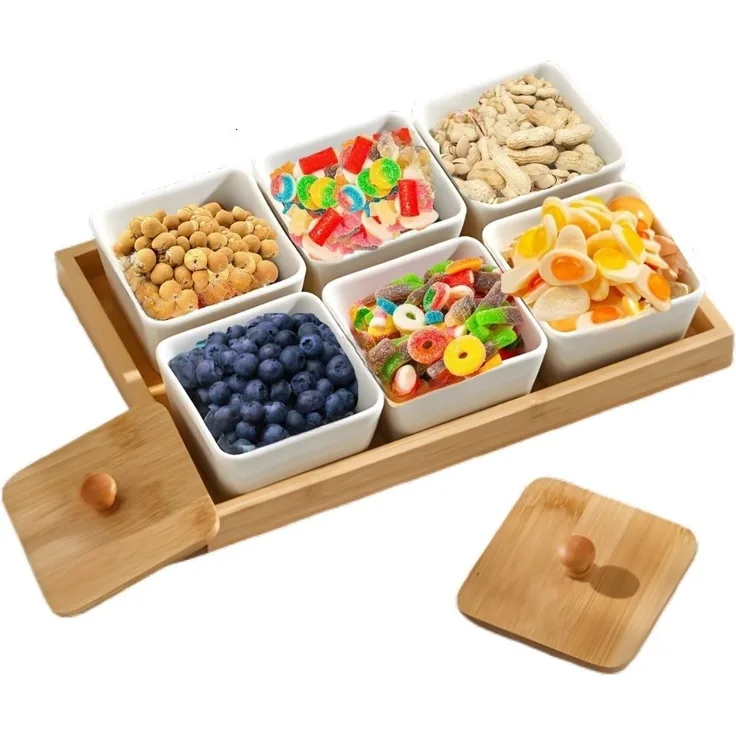 Servierset Snackschalen Dipschalen Servierschalen mit Tablett Cheffinger CF-CCB6