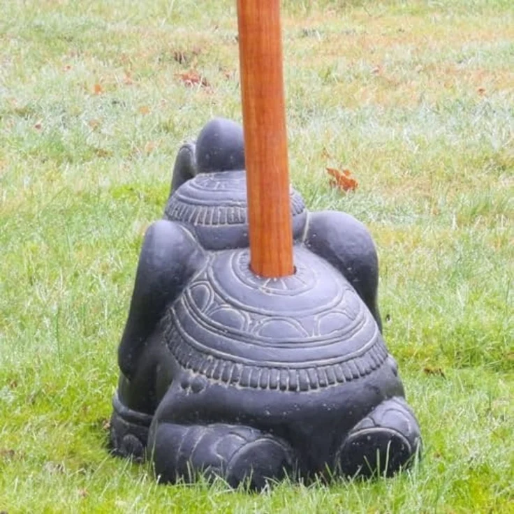 Oriental Galerie Sonnenschirm Schirmständer in Elefantenform Grau für unsere Bali Schirme – Bild 3