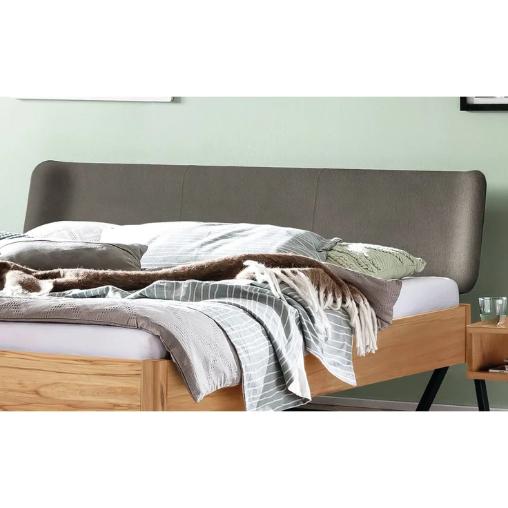 Hasena Massivholzbett Montieri Wildbuche mit Metallkufen 140x200 cm, Fußhöhe 20 cm – Lounge – Bild 3
