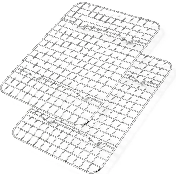 Homikit 2er Set Edelstahl Abkühlgitter Backgitter 24,8x18,9x1,8cm – Bild 1