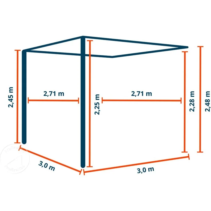 PRIMEYARD Terrassenüberdachung 3x3 m Aluminium-Pfosten mit Lamellendach aus Alu anthrazitfarbene Anbau-Pergola – Bild 9
