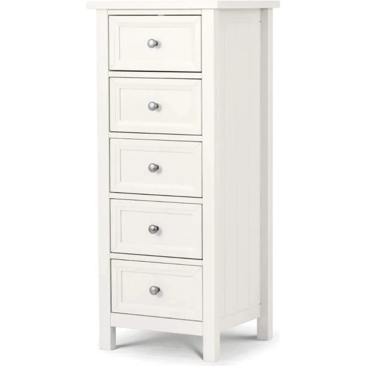 Julian Bowen Maine – Hohe Kommode mit 5 Schubladen, Surfweiß