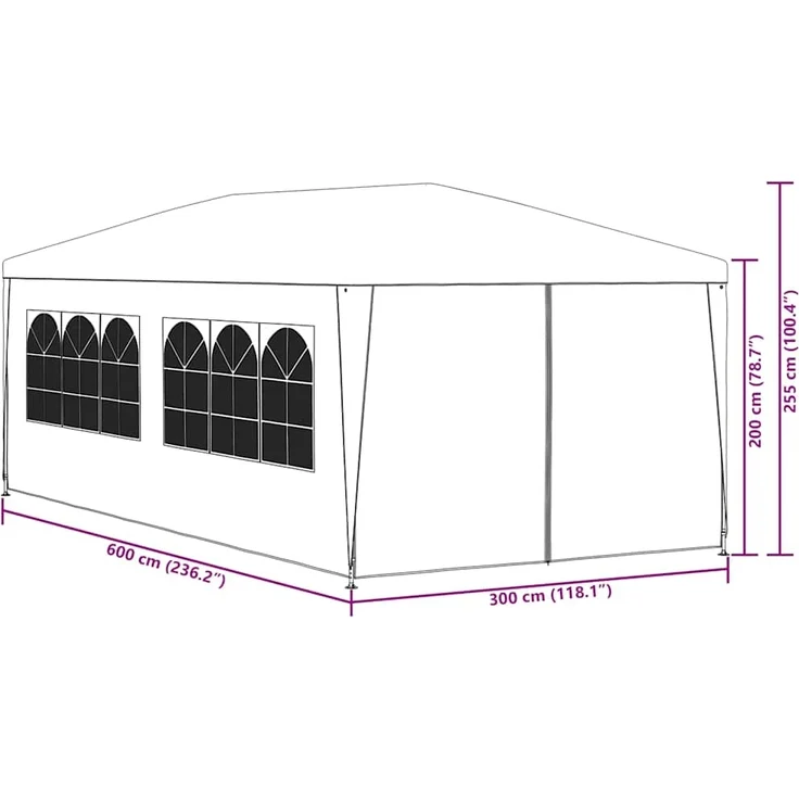 vidaXL Partyzelt 3x6 m Weiß 90336 – Bild 10