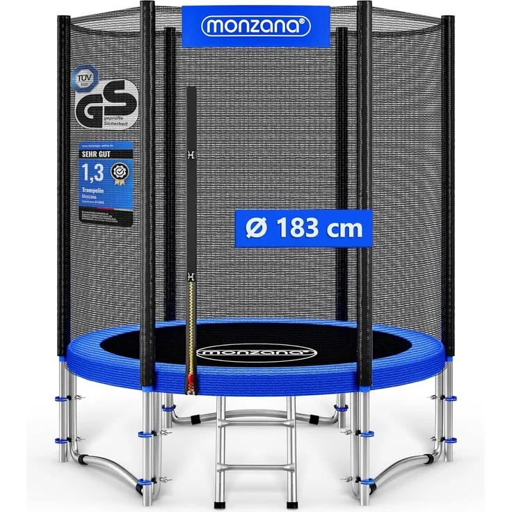 Monzana Trampolin Komplettset inkl. Sicherheitsnetz Randabdeckung & Zubehör, Ø 183 cm