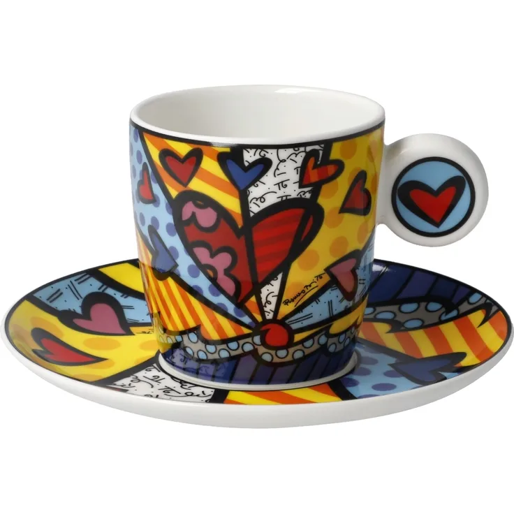Goebel Espressotasse Romero Britto - A New Day, Tasse, Becher, Fine Bone China, Bunt, 100 ml, 66452871