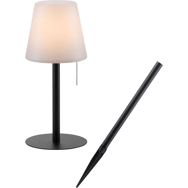 LED Tischlampe Steckleuchte, dimmbar, schwarz weiß, H 76 cm – Bild 4