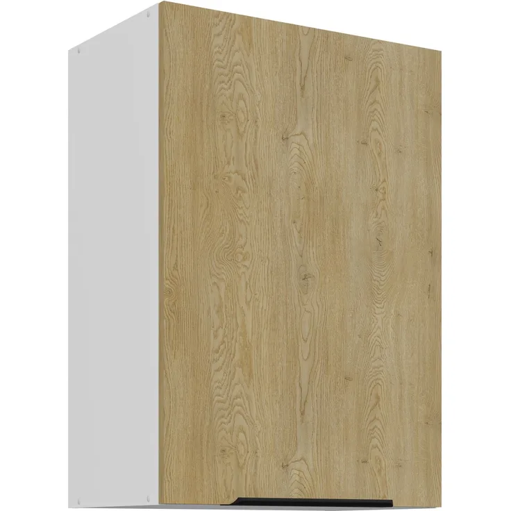 Küchen Hängeschrank 50 cm CREMONA Eiche hell + Weiß matt Küche Küchenzeile Küchenblock Einbauküche
