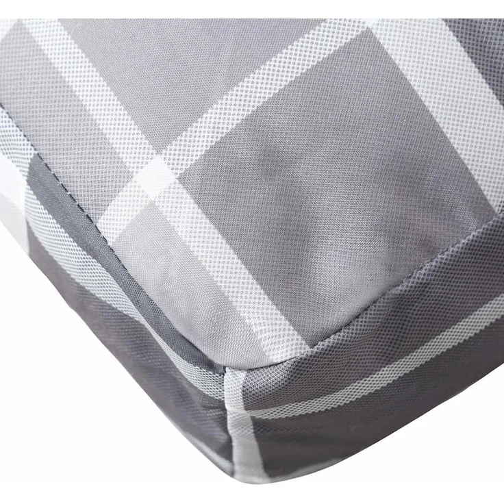 vidaXL Palettenkissen Grau Karomuster 120x40x12 cm Stoff 360637 – Bild 7