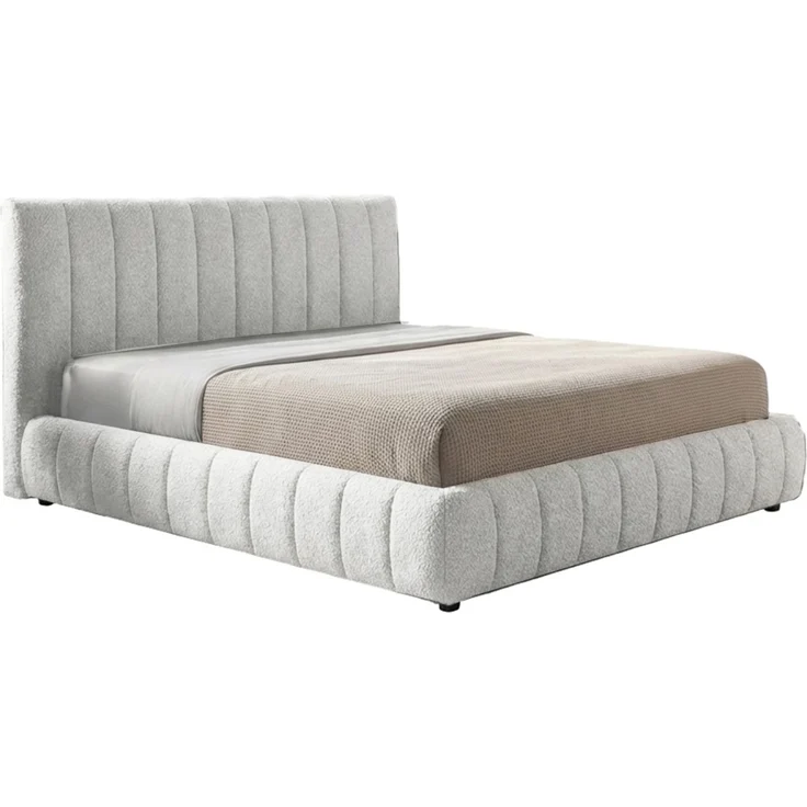 KAWOLA Bett ALIOTTA Polsterbett Stoff grau 160x200 cm mit Lattenrost – Bild 3